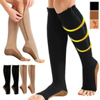 Unisex Compressiekousen met Rits en Therapeutische Ondersteuning voor Dagelijks Gebruik