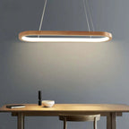 Ovale Houten Hanglamp Met Acrylkap En SMD‑LED