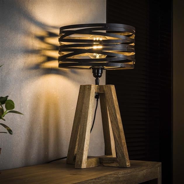 Industriële Houten Lamp voor Moderne Interieurs