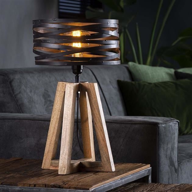 Industriële Houten Lamp voor Moderne Interieurs