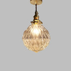 Vintage Hanglamp Met Gekraakt Glas En Warme Lichtuitstraling