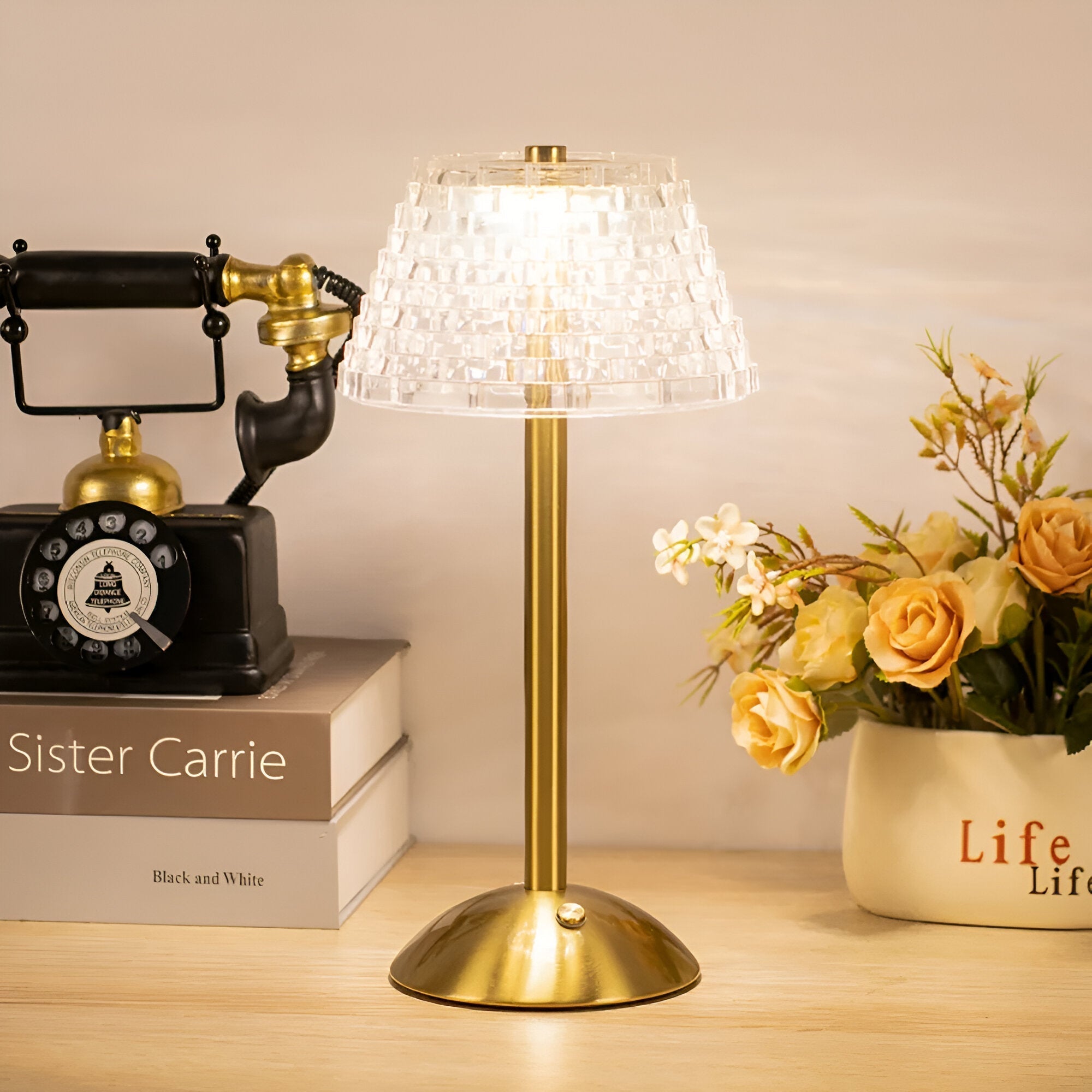 Draadloze Tafellamp In Vintage Stijl Met LED Verlichting