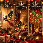 USB Kerstprojector met 6 Feestelijke Lichtpatronen