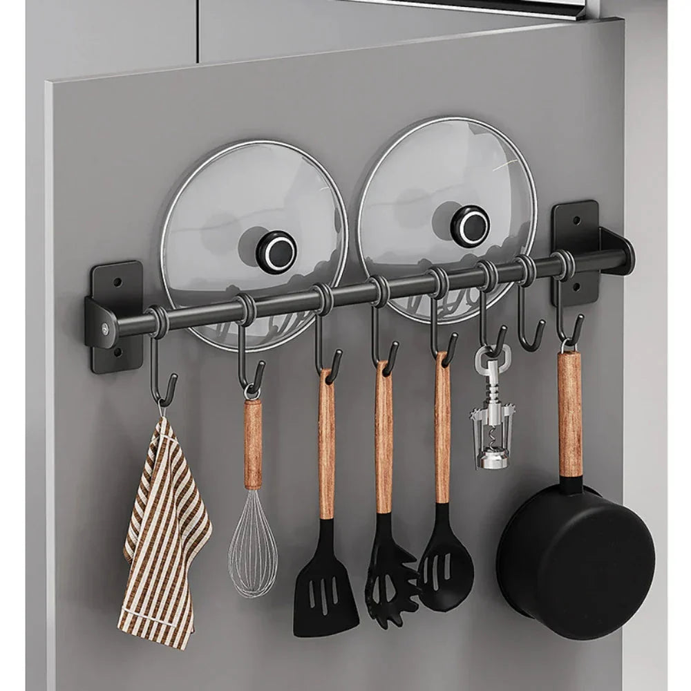Keuken Wandrek met S‑Haken voor Kookgerei en Dekselopslag