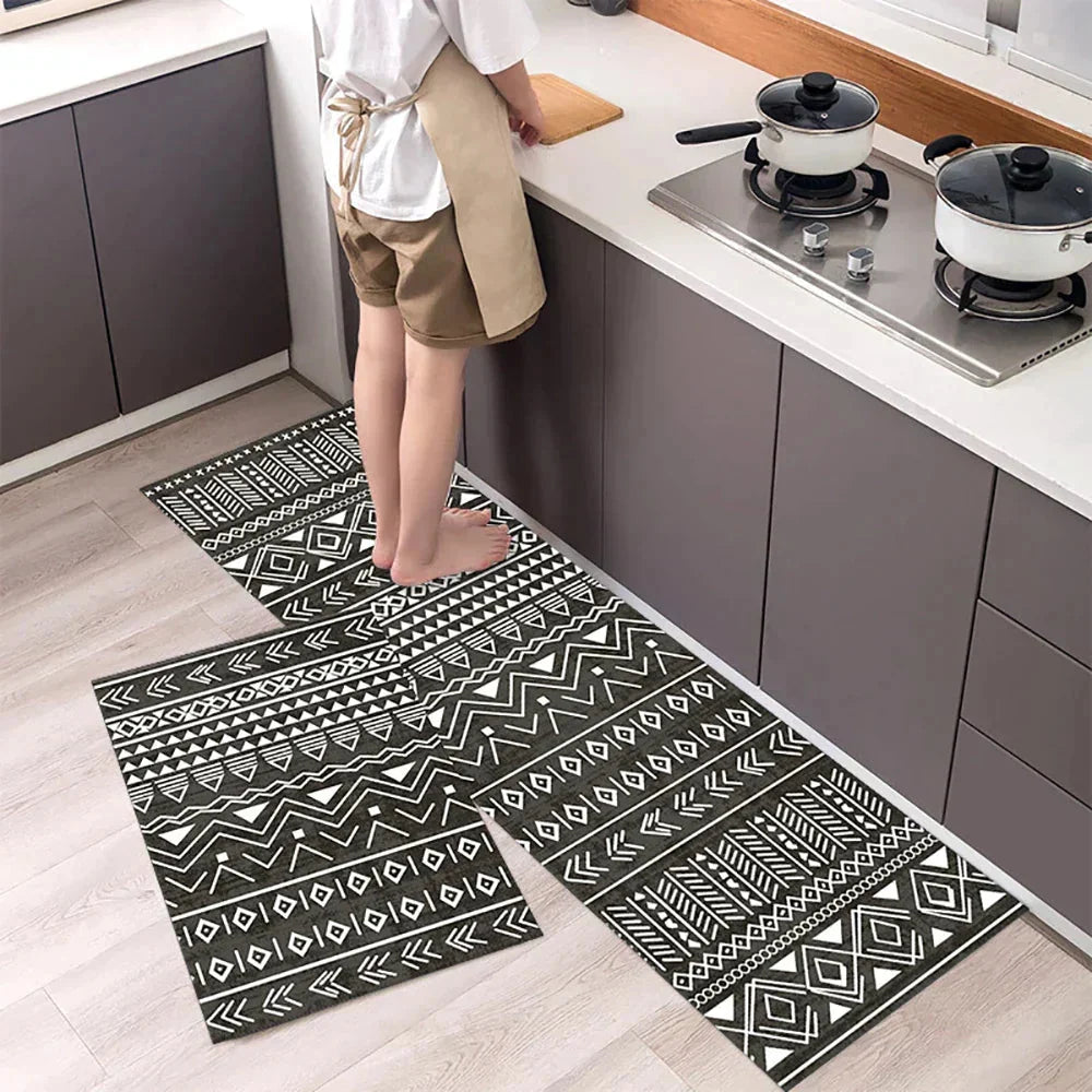Keukenloper Set Met Tegelpatroon En Antislip Onderzijde