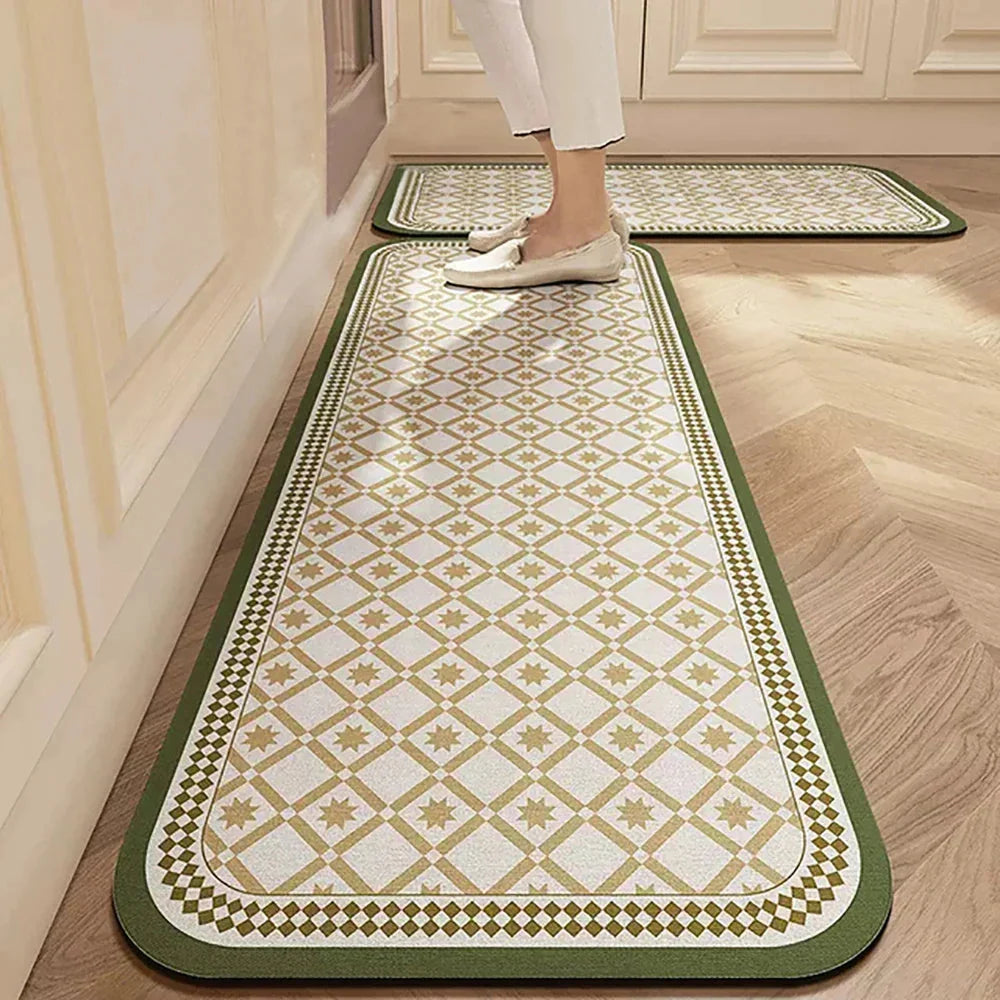 Keukenloper Set Met Tegelpatroon En Antislip Onderzijde