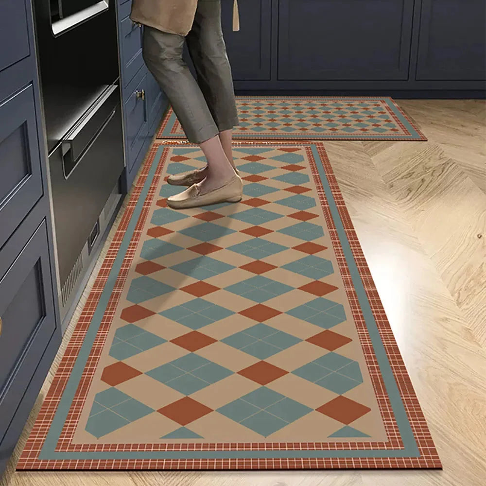 Keukenloper Set Met Tegelpatroon En Antislip Onderzijde