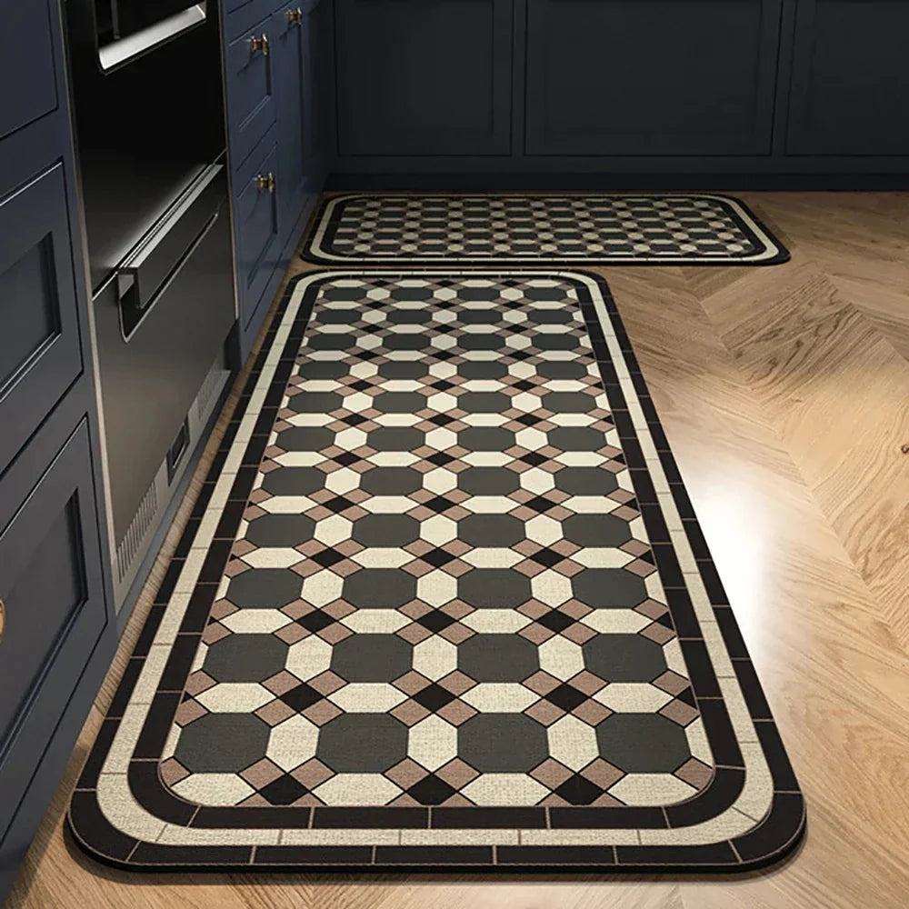 Keukenloper Set Met Tegelpatroon En Antislip Onderzijde
