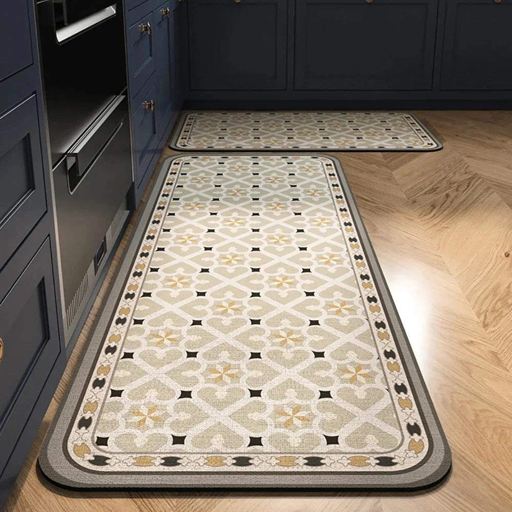 Keukenloper Set Met Tegelpatroon En Antislip Onderzijde