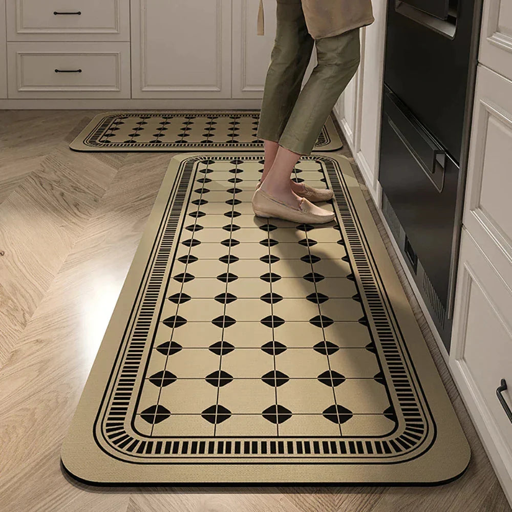 Keukenloper Set Met Tegelpatroon En Antislip Onderzijde