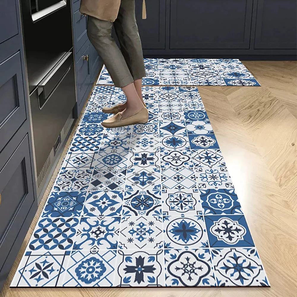Keukenloper Set Met Tegelpatroon En Antislip Onderzijde