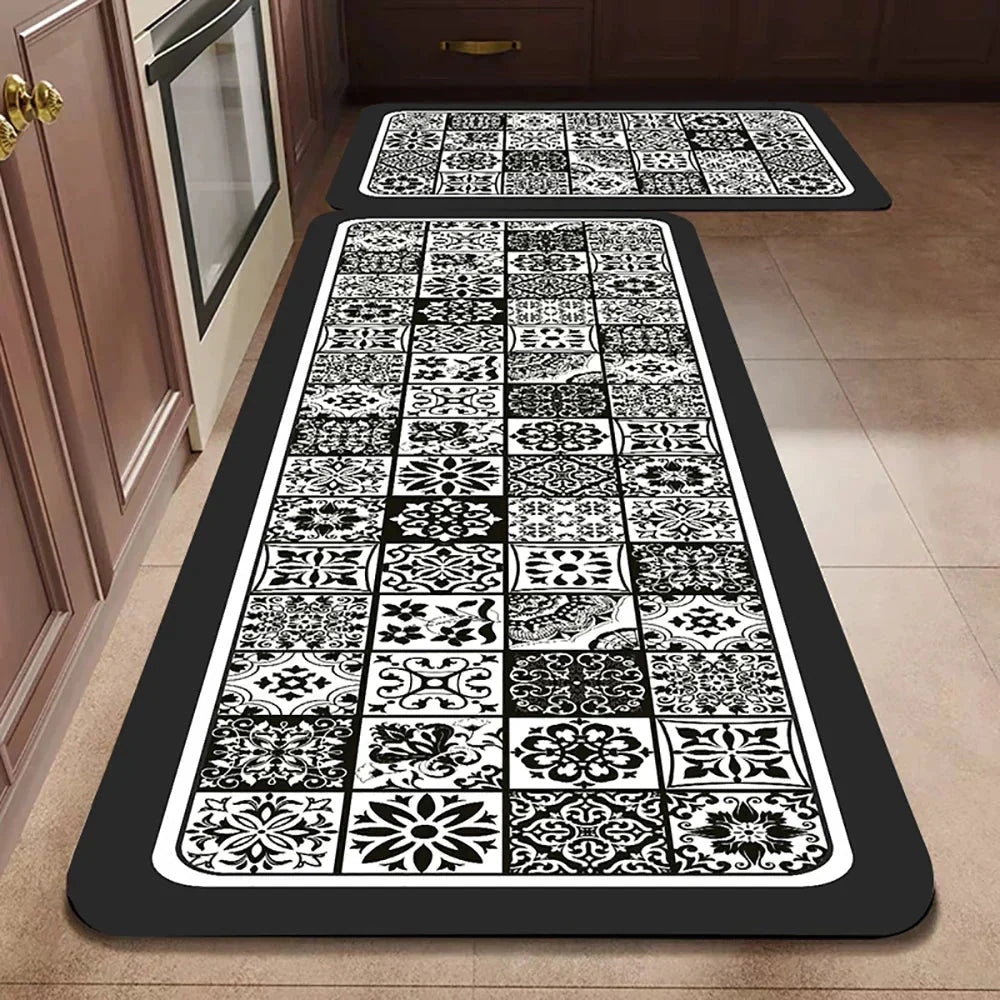 Keukenloper Set Met Tegelpatroon En Antislip Onderzijde