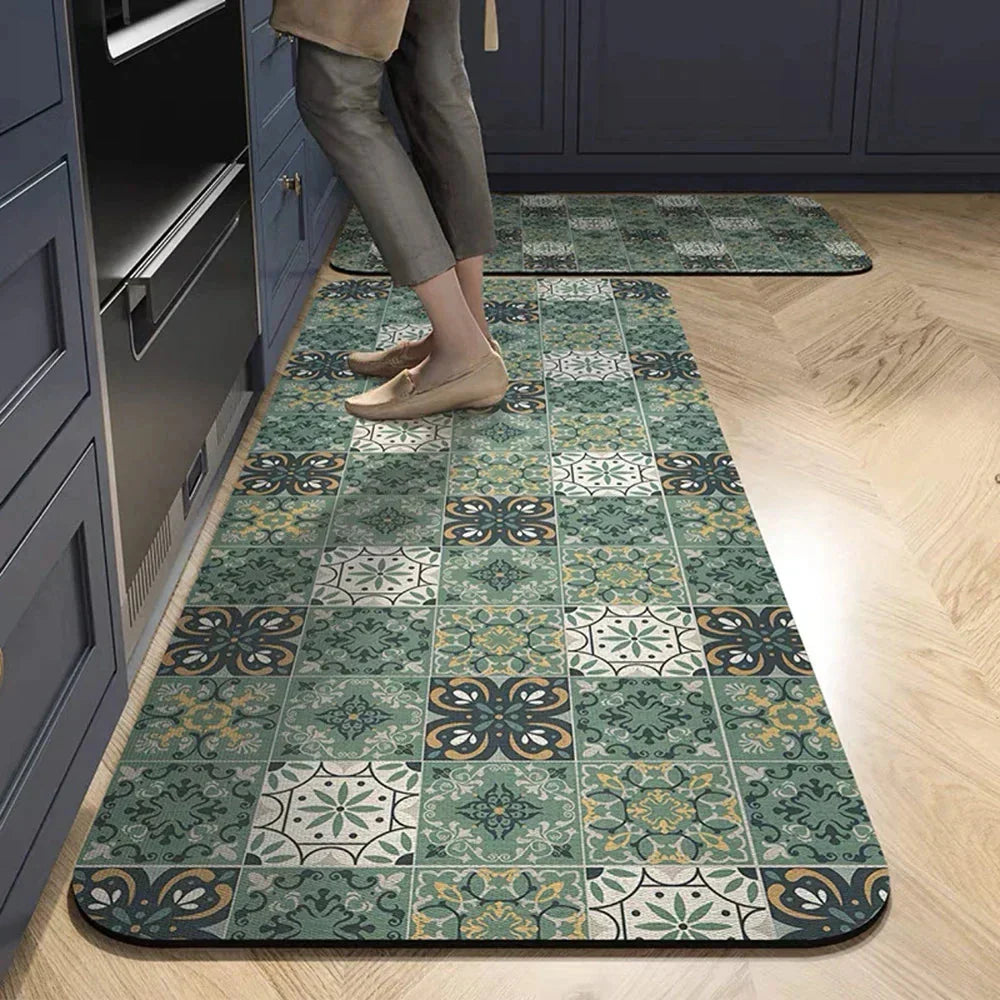 Keukenloper Set Met Tegelpatroon En Antislip Onderzijde