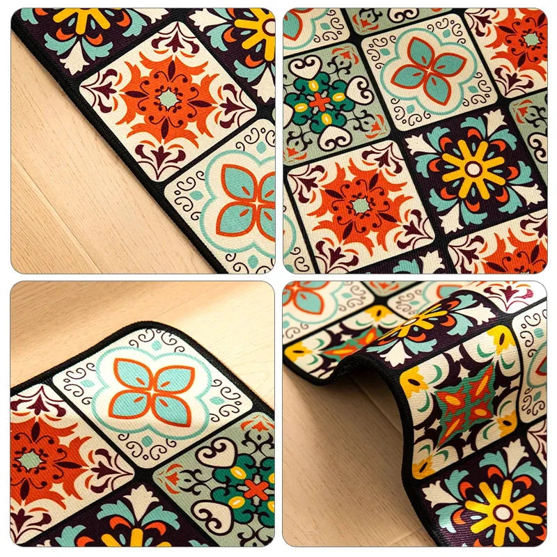 Keukenloper Set Met Tegelpatroon En Antislip Onderzijde