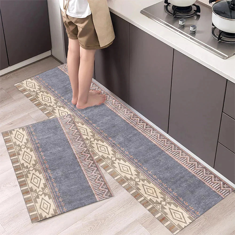 Keukenloper Set Met Tegelpatroon En Antislip Onderzijde