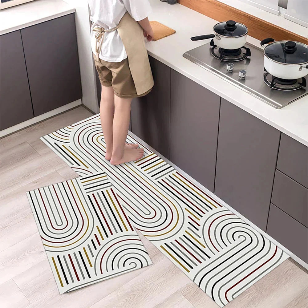 Keukenloper Set Met Tegelpatroon En Antislip Onderzijde
