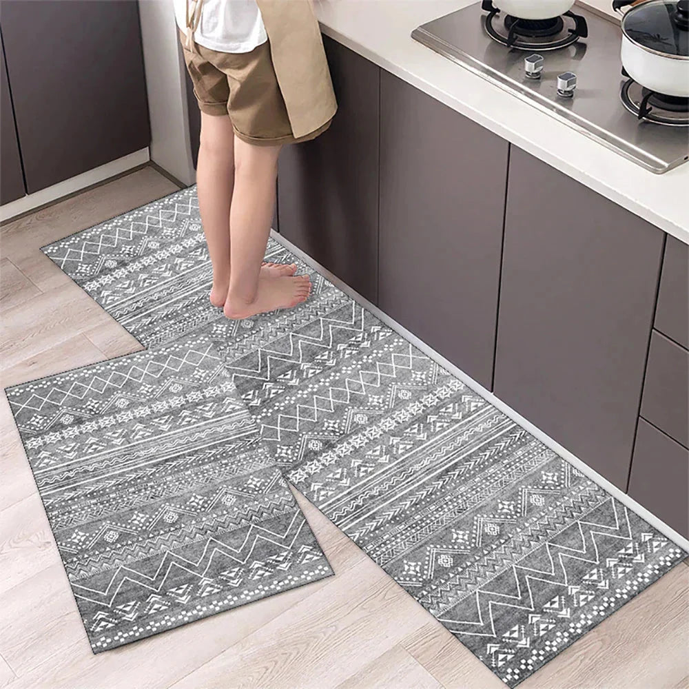 Keukenloper Set Met Tegelpatroon En Antislip Onderzijde