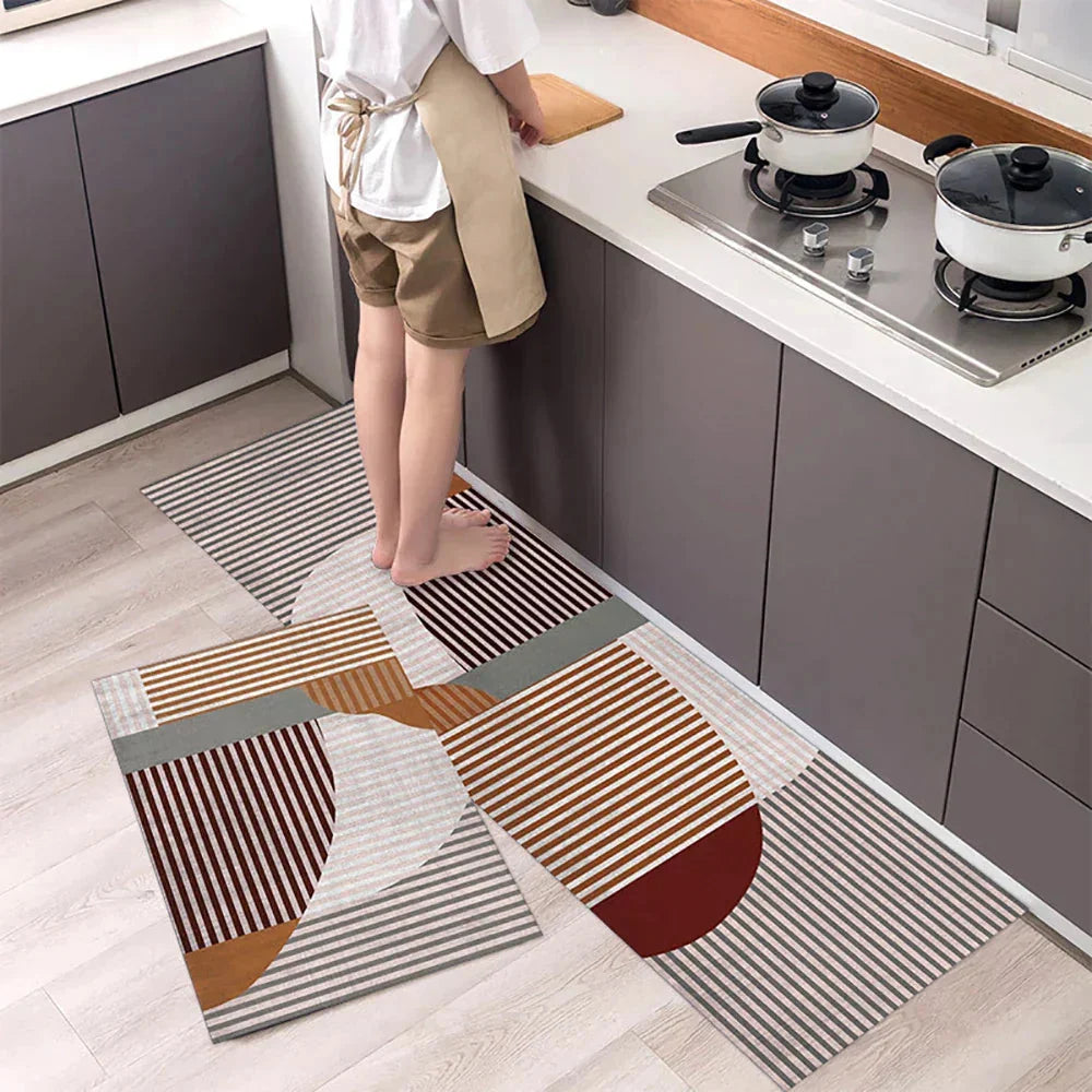 Keukenloper Set Met Tegelpatroon En Antislip Onderzijde
