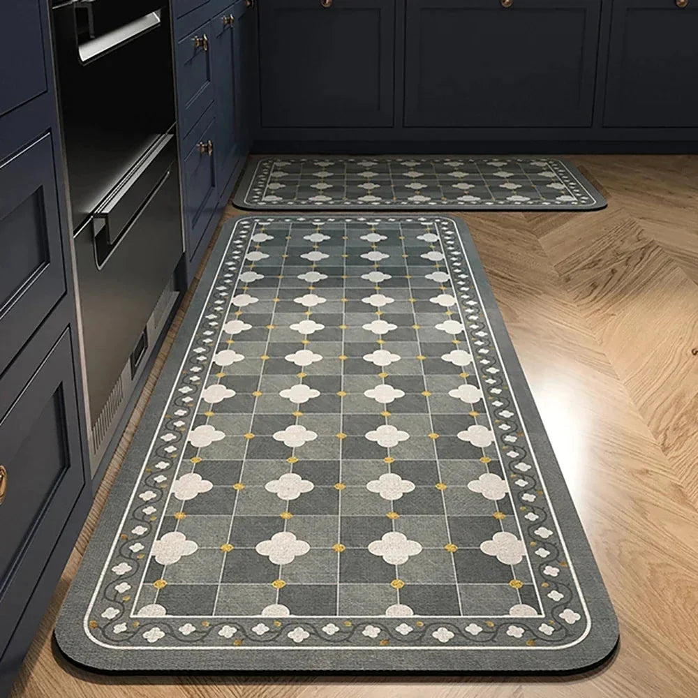 Keukenloper Set Met Tegelpatroon En Antislip Onderzijde
