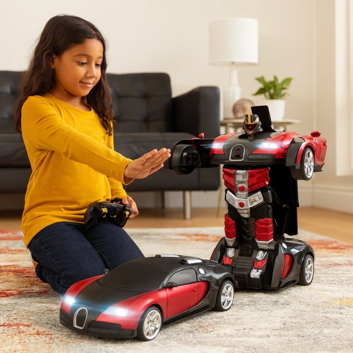 RC Transformeerauto met Robotmodus, LED‑Effecten en Gebarenbesturing voor Dynamisch Speelplezier