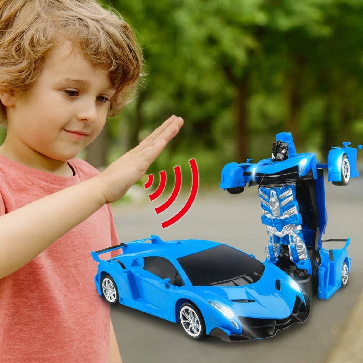 RC Transformeerauto met Robotmodus, LED‑Effecten en Gebarenbesturing voor Dynamisch Speelplezier