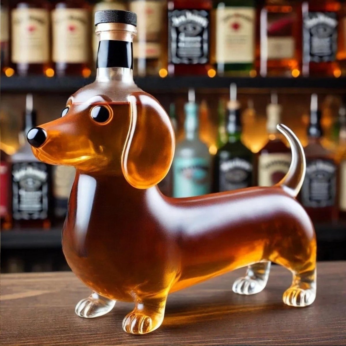 Dier‑Vormige Whiskykaraf met Massieve Glazen Constructie voor Karaktervolle Presentatie