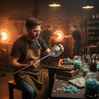 Artisan Wave Mok van Glas met 3D‑Golfstructuur en Textuurafwerking