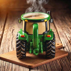 Keramische Mok met Sculpturale Tractorvorm en Zware Steenware Constructie