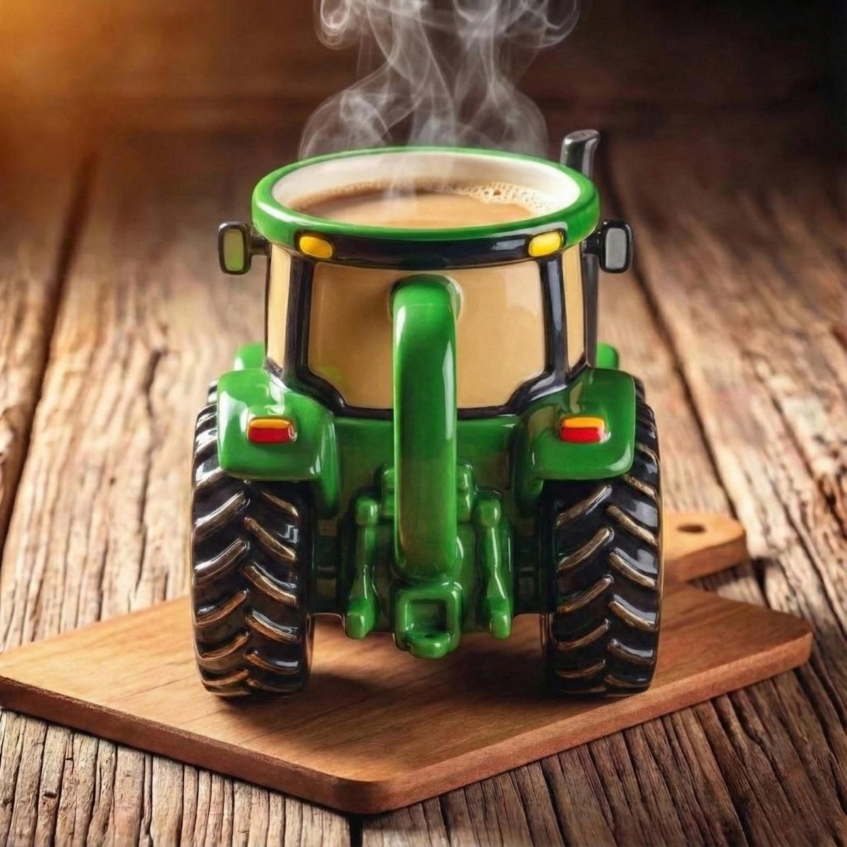 Keramische Mok met Sculpturale Tractorvorm en Zware Steenware Constructie