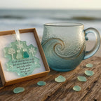 Artisan Wave Mok van Glas met 3D‑Golfstructuur en Textuurafwerking