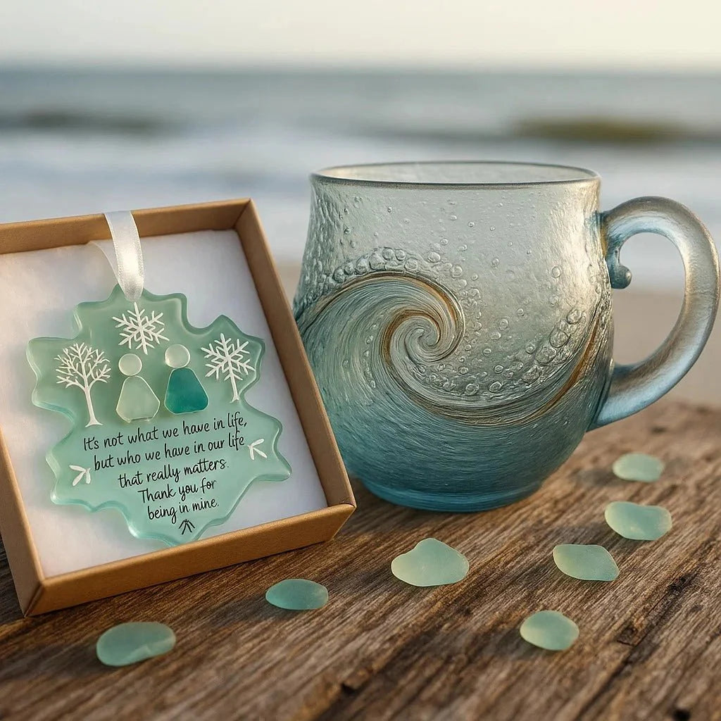 Artisan Wave Mok van Glas met 3D‑Golfstructuur en Textuurafwerking