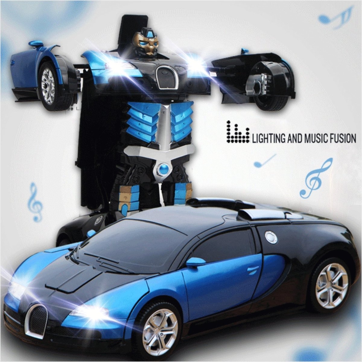 RC Transformeerauto met Robotmodus, LED‑Effecten en Gebarenbesturing voor Dynamisch Speelplezier