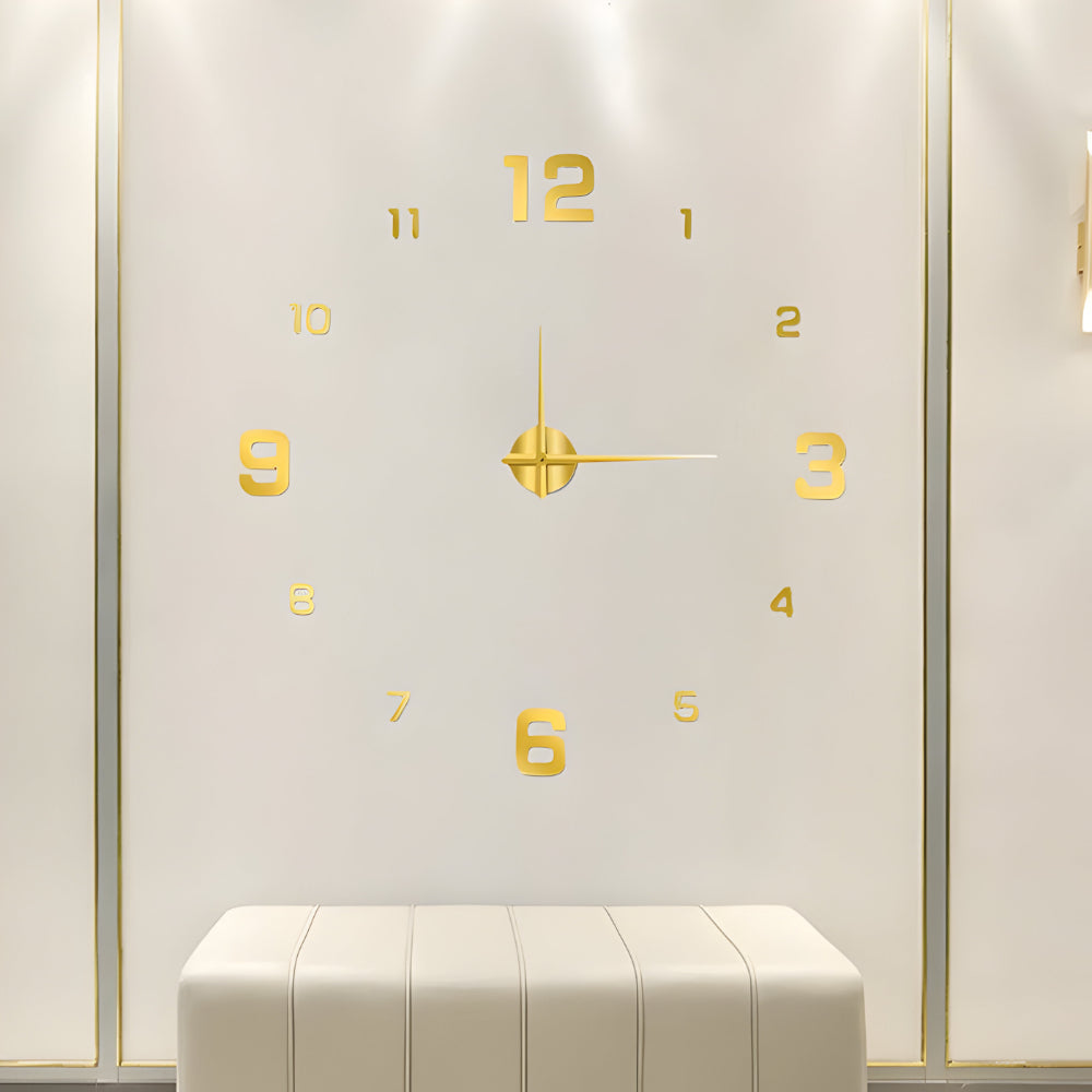 Wandklok met Grote Cijfers en Stil Mechanisme voor Creatieve Muurdecoratie