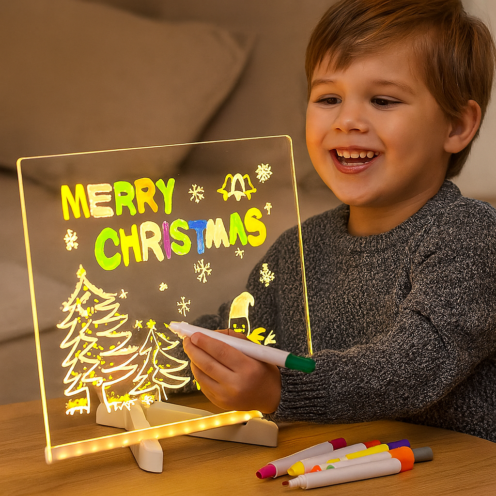 Led Tekenbord met Lichtpaneel en Afwisbare Schrijfplaat voor Creatief Leren