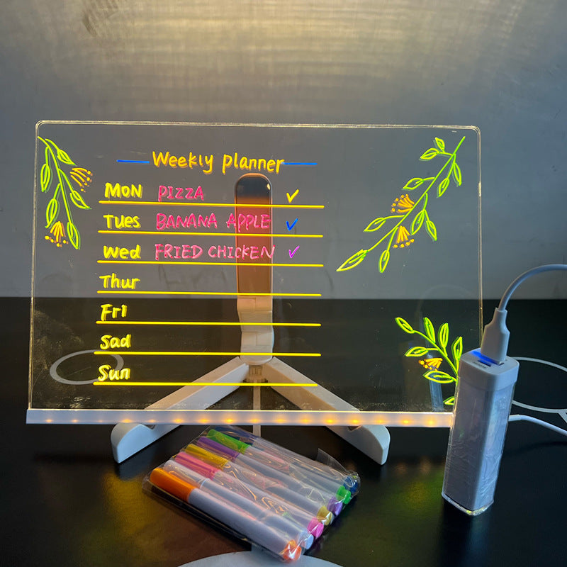 Led Tekenbord met Lichtpaneel en Afwisbare Schrijfplaat voor Creatief Leren