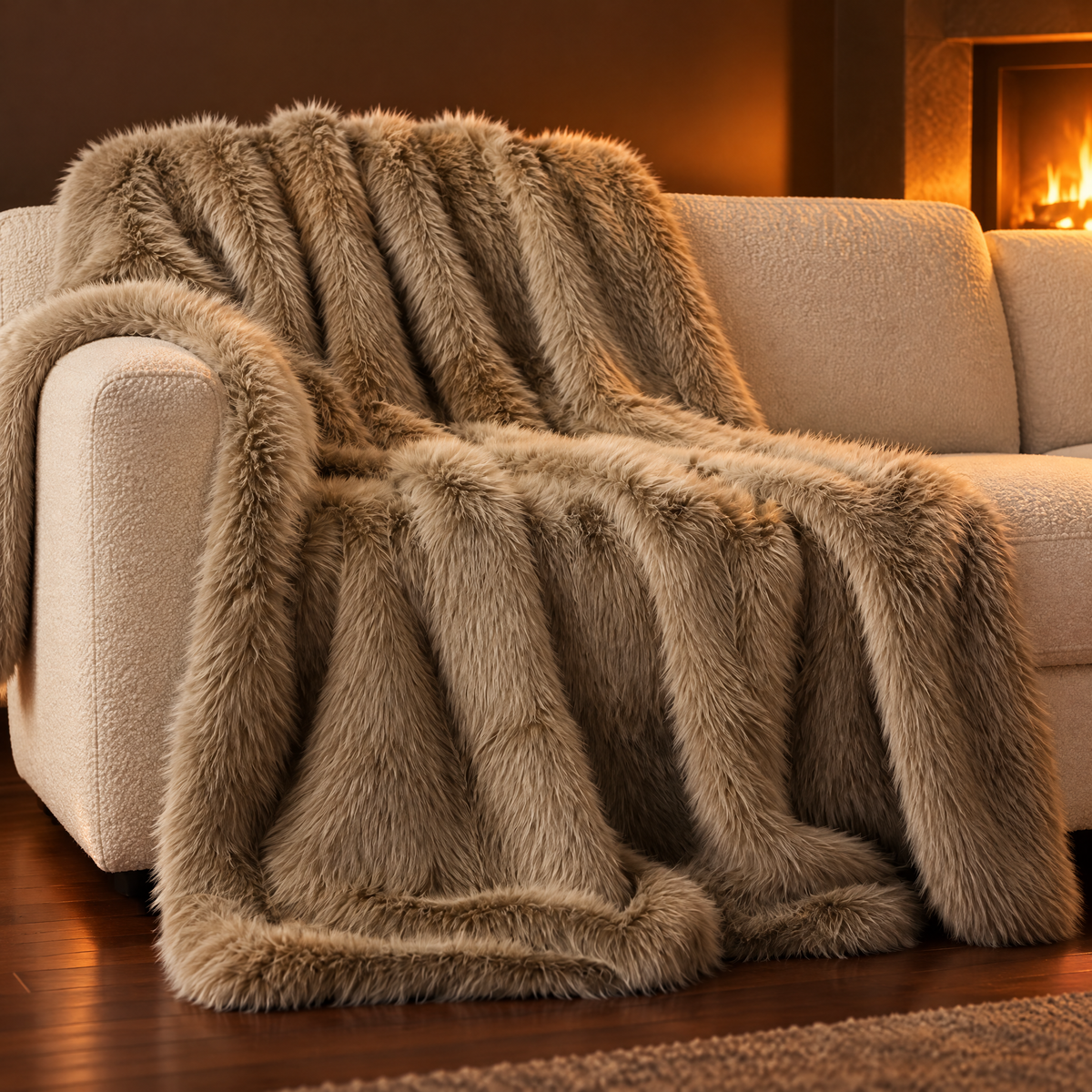 Pluche Deken Met Langharige Faux Fur Voor Extra Warmte En Comfort