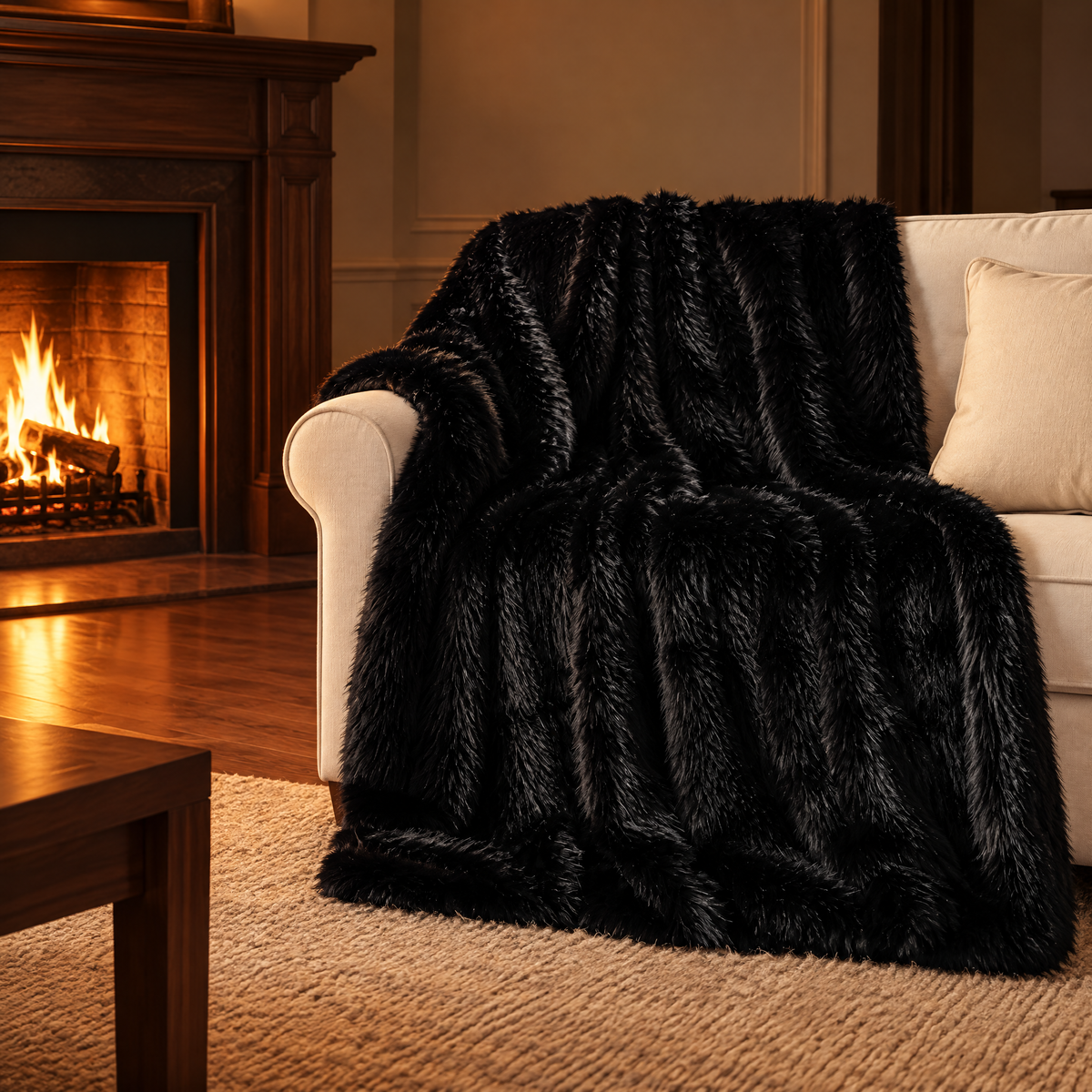Pluche Deken Met Langharige Faux Fur Voor Extra Warmte En Comfort