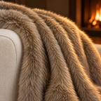 Pluche Deken Met Langharige Faux Fur Voor Extra Warmte En Comfort