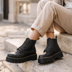 Leren Plateaulaarzen Met Comfortabele Zool