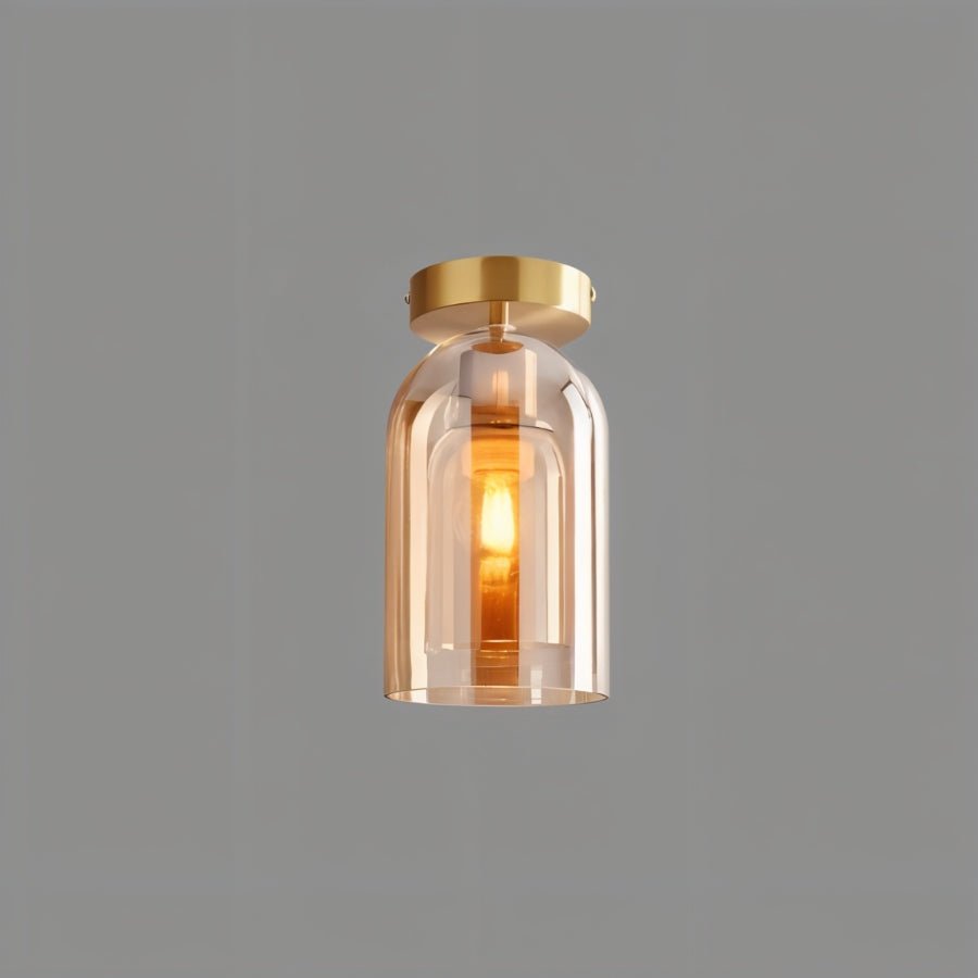 Plafondlamp Met Glazen Kap En Strakke Montage Voor Moderne Ruimtes