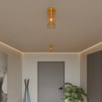 Plafondlamp Met Glazen Kap En Strakke Montage Voor Moderne Ruimtes