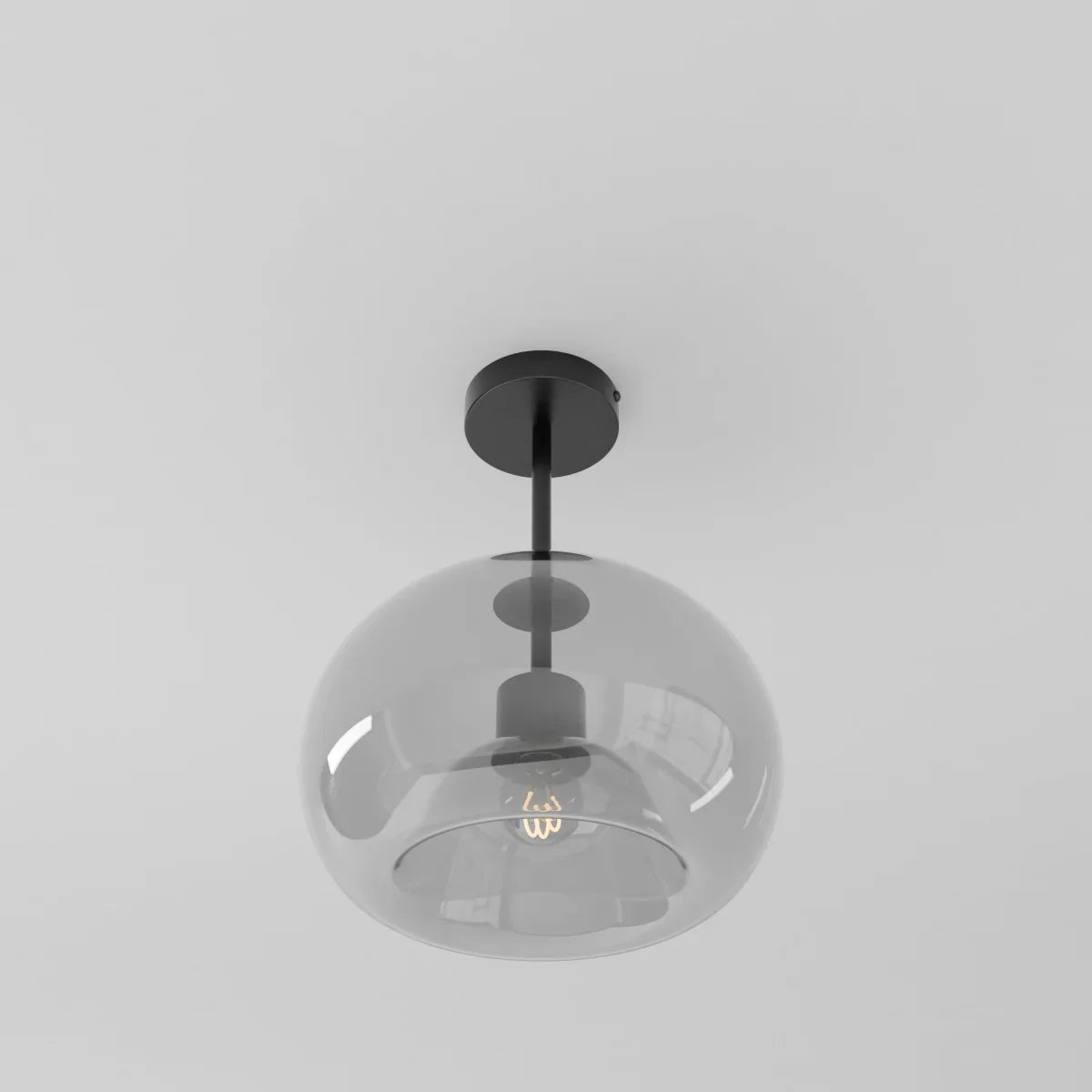 Plafondlamp Met Glazen Kap En Strakke Montage Voor Moderne Ruimtes
