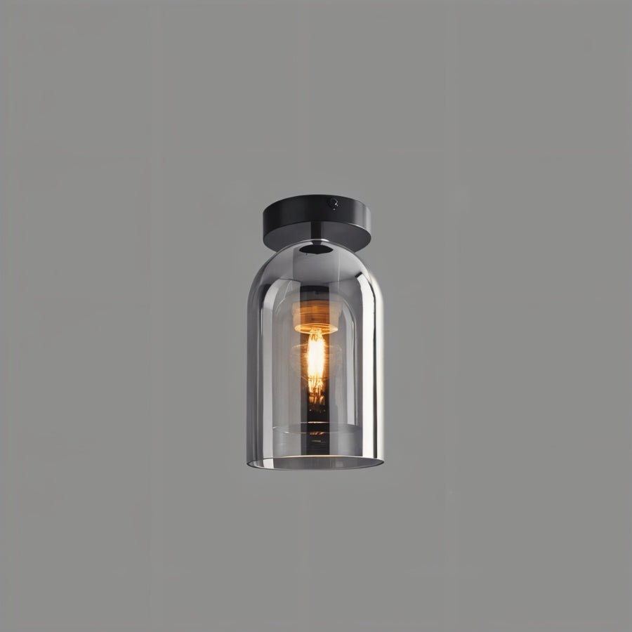 Plafondlamp Met Glazen Kap En Strakke Montage Voor Moderne Ruimtes