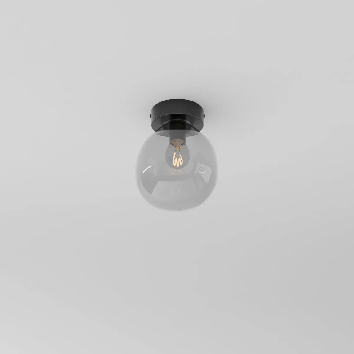 Plafondlamp Met Glazen Kap En Strakke Montage Voor Moderne Ruimtes