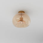 Plafondlamp Met Glazen Kap En Strakke Montage Voor Moderne Ruimtes