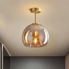 Plafondlamp Met Glazen Kap En Strakke Montage Voor Moderne Ruimtes
