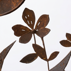 Tuinprikker IJzer Rustfinish Vogel Bloemmotief Decoratief Ontwerp