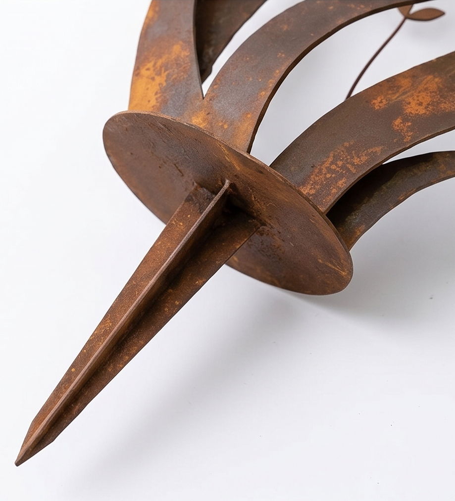 Tuinprikker IJzer Rustfinish Vogel Bloemmotief Decoratief Ontwerp