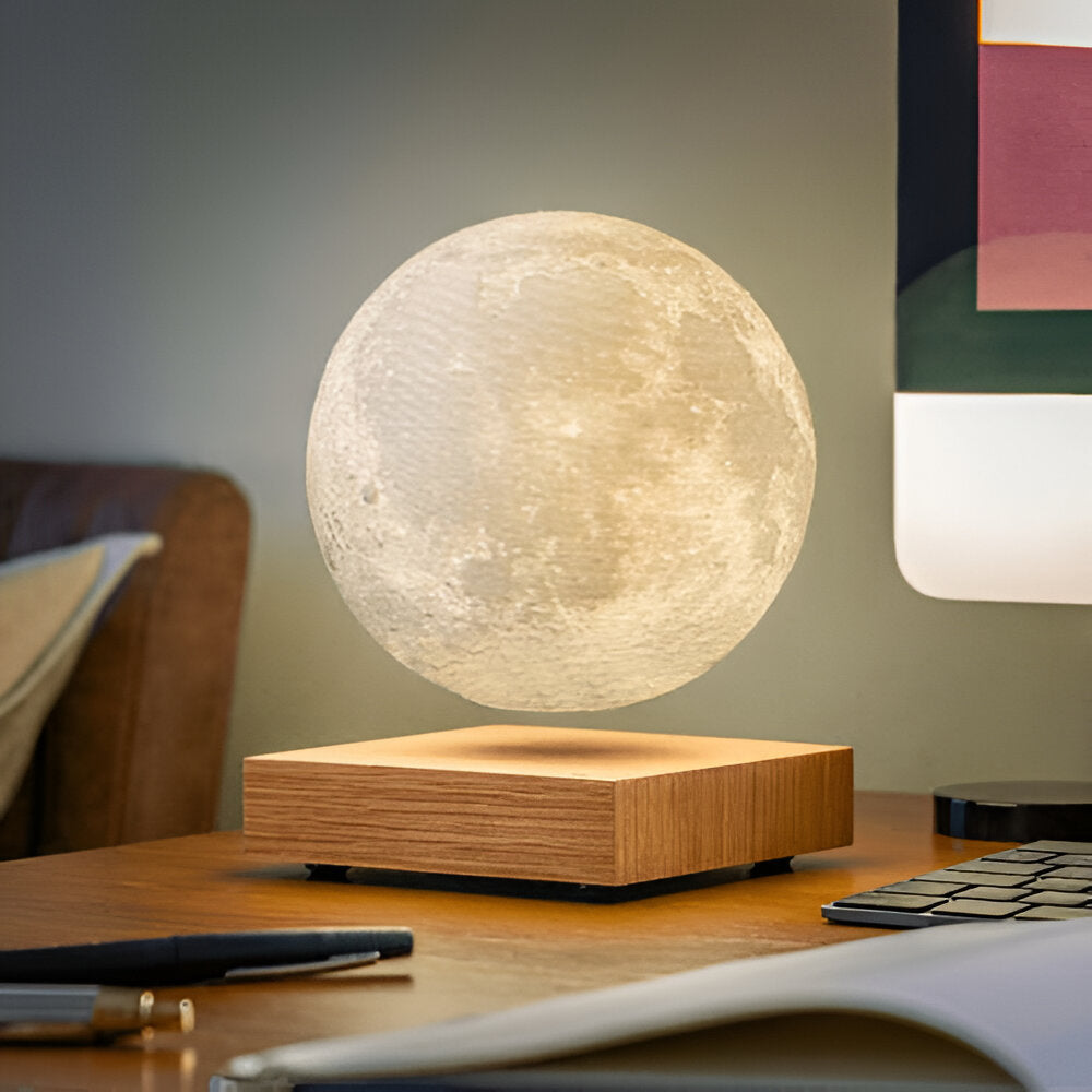 Zwevende Maanlamp met Magnetische Schijftechniek en Warm Licht