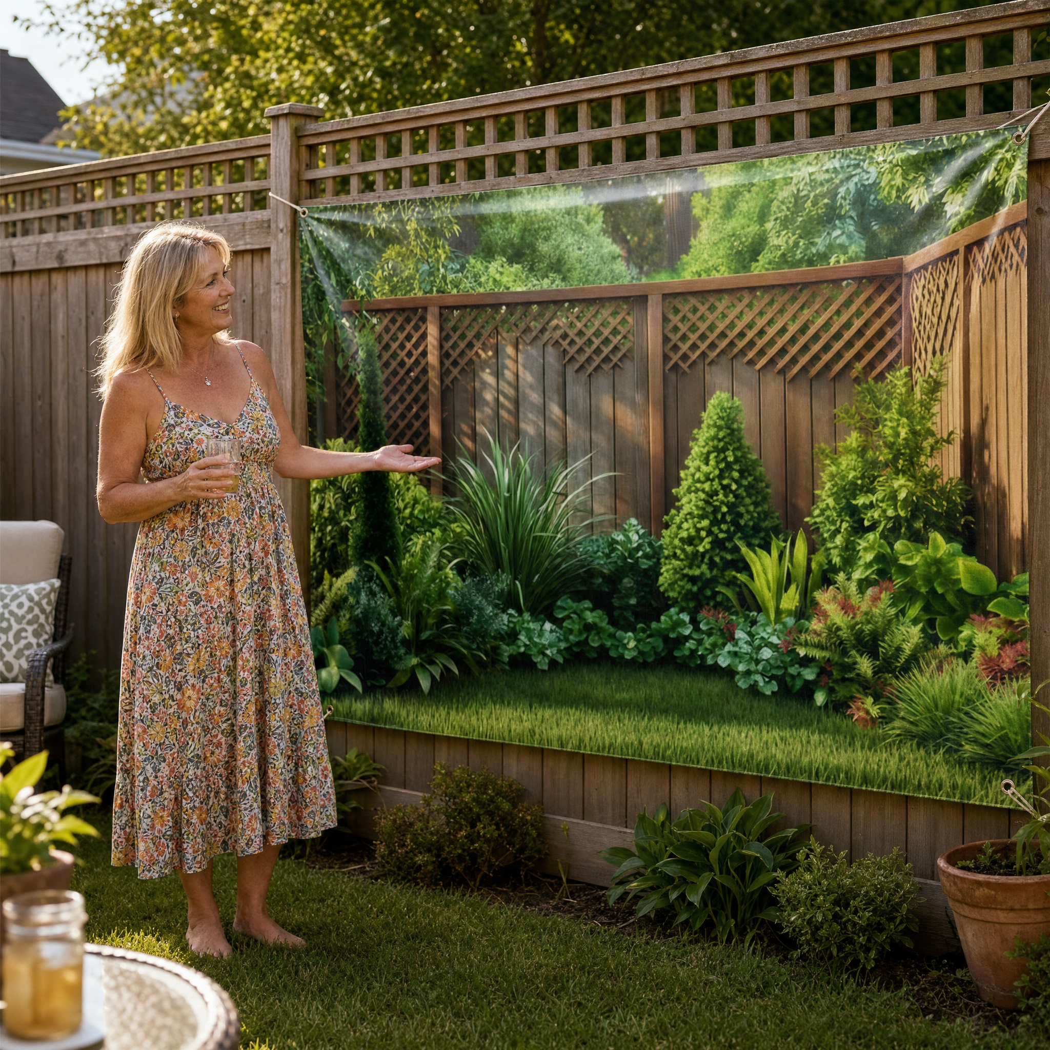 Tuinbanner Polyester Weerbestendig Groenprint Decoratief Ontwerp